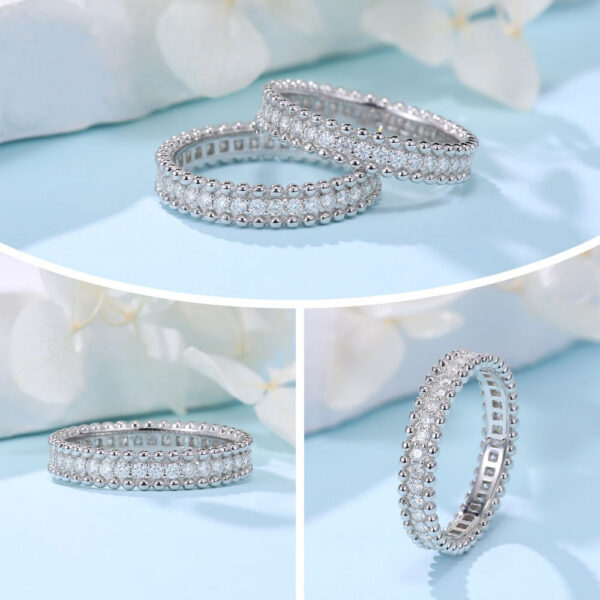 c831996eb180b72e Full Moissanite Ring Dating Couple Promise Rings Sterling Sier D Color VVS1 Diamond Wedding Bands for Women Fine Jewelry