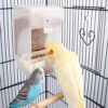 c84172669c51a40a PINVNBY No-Mess Bird Feeder Parrot Automatic Feeder Seed Food Container Perch Cage Accessories for Budgerigar Canary Cockatiel Finch Parakeet Green Cheek Conures Parrotlets Lovebirds