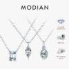 c85d67b5e5e9f9c2 MODIAN 6 Styles D Color Geometric Moissanite Necklaces 925 Sterling Silver Dazzling Pendant Necklace For Women Fine Jewelry