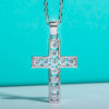 AnuJewel 3.5MM 2.2cttw D Color Moissanite Diamond Cross Pendant Necklace Sterling Sier Fine Jewelry Gifts Wholesale