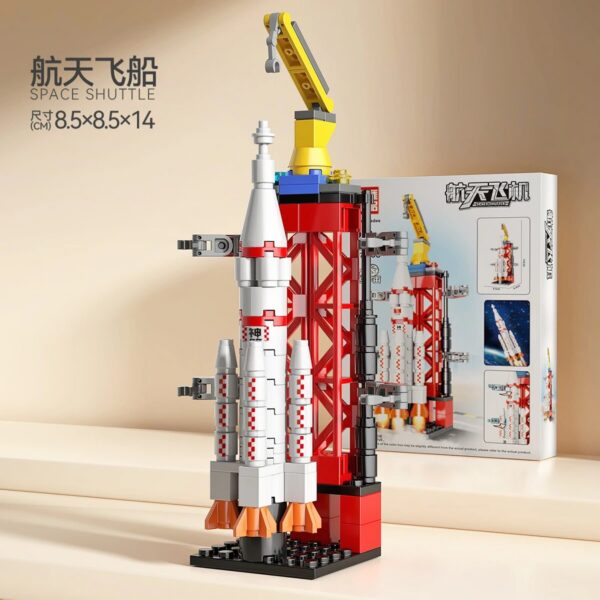 c8618f9ff203c4ee Launch Center Lunar Lander Model Building Blocks Spaceship Spaceport Figure Shuttle Rocket Bricks Construction Toys