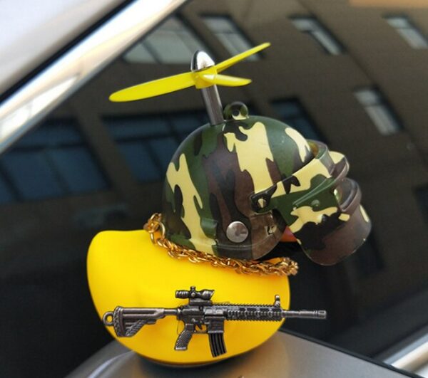 c86658c8a6c864b9 Broken Wind Rubber Motor Yellow with Helmet Auto Accessories Duck In The Car Interior Decoration