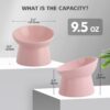White Small Ceramic Raised Cat Bowls, Tilted Elevated Food or Water Bowls, Stress Free, Backflow Prevention, Dishwasher and Microwave Safe, Lead & Cadmium Free