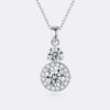 c87ab2a885f6c0db SP-LAM 2PCS Moissanite 5mm And 6.5mm 1.5CT D Color Diamond Gemstone Pendant Sterling Sier Chain Necklace Women Jewelry