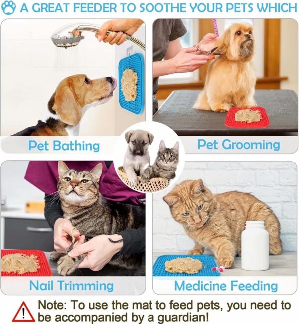 Dog Slow Feeders Helps Reduce Boredom & Anxiety丨Feeder Mat for Yogurt or Peanut Butter丨Dog Puzzle Toy Alternative to a Slow Feeder Dog Bowl丨Interactive Dog Toy Help for Nail Trimming丨Bathing
