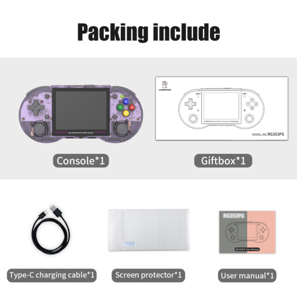 c8832e68b1b238f8 ANBERNIC RG353PS Retro Handheld Game Console 3.5 Inch IPS Screen Linux System RK3566 Chip 16+128G TF Card Preinstalled 4K Games