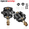 c89771e9908cd060 RACEWORK MTB Pedal Self-Locking SPD Pedals Mountain Bike Cleats Bearing Footrest Bicycele Parts