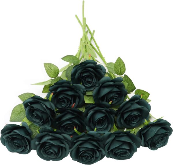 Artificial Rose Flower Dusty Rose Flower Silk Flowers 12 pcs with Long Stem Silk Roses Bouquet for Wedding Bridal Shower Party Home Decoration