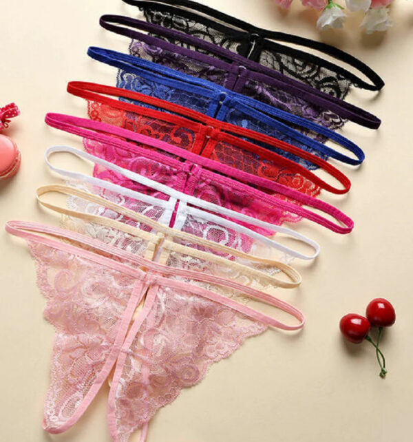 c89ace30c3c88c5a Sexy Lace-up Lingerie Set Women Hot Exotic Open Crotch Transparent Underwear G-string Bandage Bikini Three-point Set