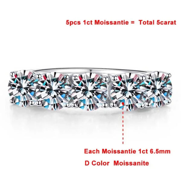 c8bb56660e90c0bd NeeTim 5mm 6.5mm Full Moissanite Ring for Women S Sterling Sier Eternity Sparkling Diamond Band Wedding Rings Jewelry GRA