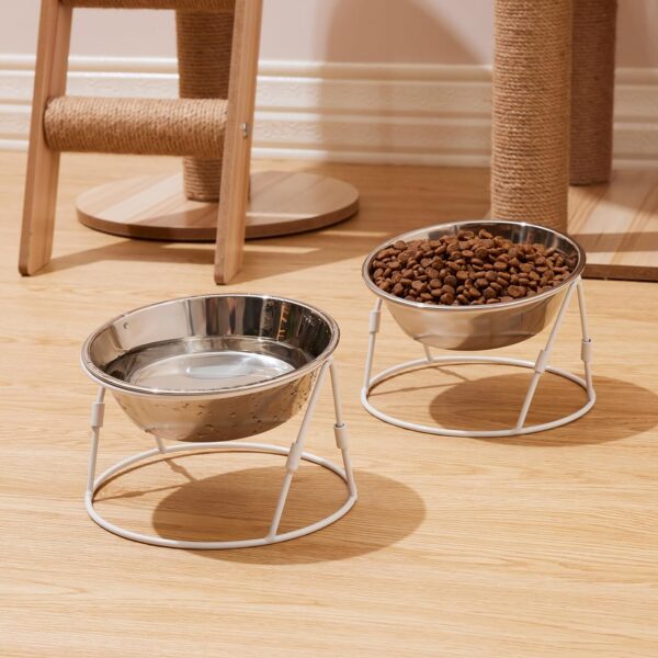 c8bf8245367cca48 Yangbaga Raised Cat Food & Water Bowl, 4.96 in High Cat Food Bowl for Indoor Cats, Reduce Neck Burden & Easy to Clean