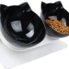 Elevated Cat Bowls with Raised Stand, Pet Food Water Feeder Bowl, 15° Tilted Pet Bowl Stress-Free Suit for Cats Small Dogs