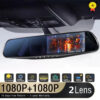 c8c33303fcbc0fb3 4.3 Inch Driving Recorder Car DVR Rearview Mirror Dual Lens Car Recorder 1080P IPS Front and Rear Camera Registrar Black Box New
