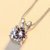 c8d3a98db67f0a53 100% Original Sterling Sier Lovely Animal Rabbit Necklace Solitaire 2 Carat Lab Diamond Pendant Jewelry