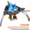 c92030814be13b33 WADEO 7200W Windproof Camping Stove, Camping Gas Stove with Piezo Ignition and Butane Adapter, Portable Camp Stove Burner for Outdoor Backpacking Hiking and Picnic