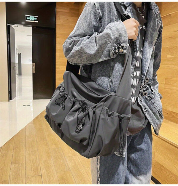 c92382de61ef177a Kpop Nylon Crossbody Bag, Multi Pockets Shoulder Bag, Casual Messenger Bag For School Travel