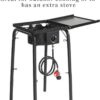 Bonnlo Single Burner Gas Stove Propane Stove, 100,000 BTU High Power Portable Outdoor Camp Cooker Stove with 20 PSI Regulator, Adjustable Height & Side Shelf for Backyard, Camping, Tailgating