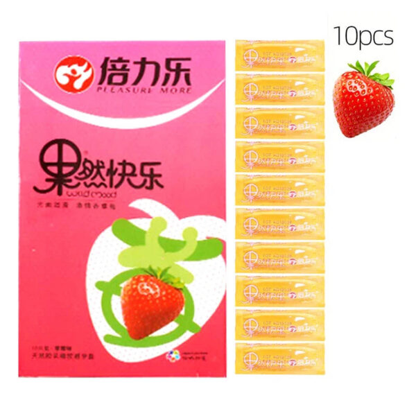 10pcs Fruit Flavor Ultra Thin Condoms Adults Toys For Men 18+ Extra Lubricated Penis Sleeve Male Delay Enhancement Sex Products