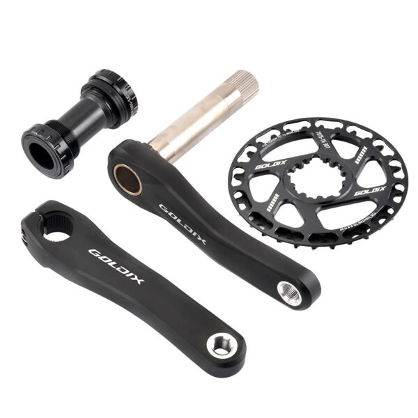 GOLDIX Children Bicycle Crankset 110/127/140/150/155/160mm Crank with Protective Disc 30T 32T Chainwheel Kids Bike Accessories