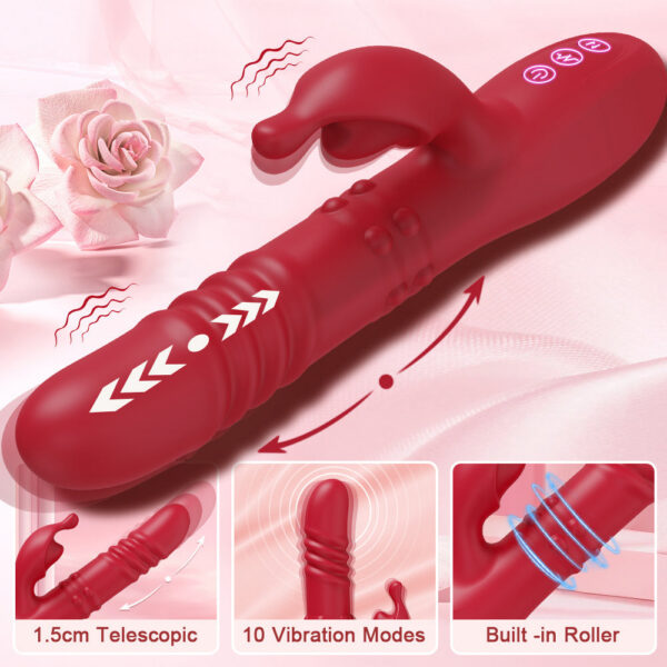 c983407a2db12048 Rabbit Vibrator for Women Telescc Dildo Powerful G-Spot Vibrating Rotating Beaded Clit Stimulator Female Masturbator Sex Toys