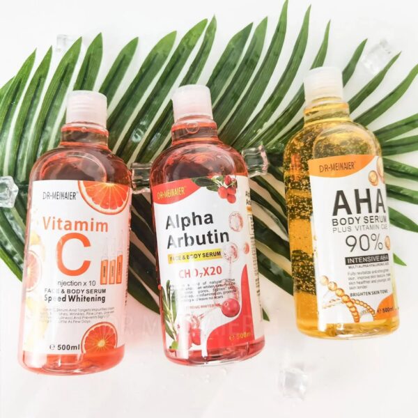c983681a94f29fb7 500ml Hyaluronic Acid, Nicotinamide Vitamin C AHA Face Serum Spots Eraser Corrector Whitening Moisturizing Lightening Body Serum