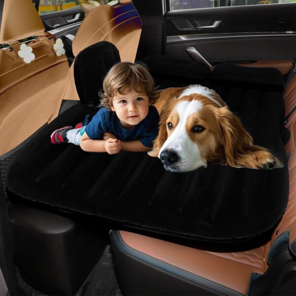 c9908db0584fdeb6 Car Air Mattress Portable Car Bed Back Seat Camping Bed Inflatable Dog Bed for Car Universal SUV Camping Mattress with Car Air Pump 2 Pillows (Black)