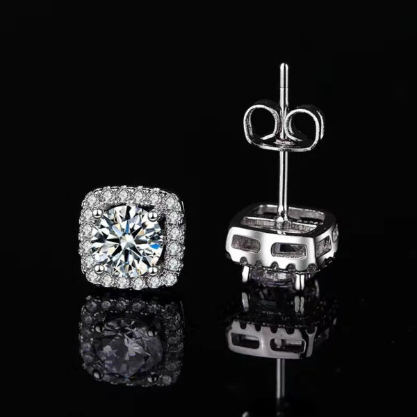 c99cb005de022cb3 925 Sterling Silver 1-2 Carat Moissanite Stud Earrings Hip Hop Rock Style Couple Men Women Anniversary Birthday Gift