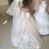 BABYONLINE Long Sleeve Flower Girl Dresses For Wedding Guest Kids Bridesmaid With Bow White Ivory Lace Tulle First Communion