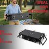 c9b94c799265dcad 3 Burner Propane Camp Stove | 225,000 BTU Gas Burners | Side Shelves | Windscreen | Waterproof Cover | Detachable Legs | Ideal for Camping Backyard Outdoor Cooking