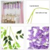 c9ba7d583743a68a CEWOR 24pcs Wisteria Hanging Flowers 3.6ft Artificial Vines Fake Garland Silk Flower String for Wedding Party Garden Outdoor Greenery Home Wall Decoration (Purple)
