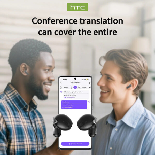 c9d6b6159781e79b Translator HTC NE20 New Bluetooth 6.0 Wireless Headphones Translation Earphones IPX4 Waterproof Rating Long Battery Life