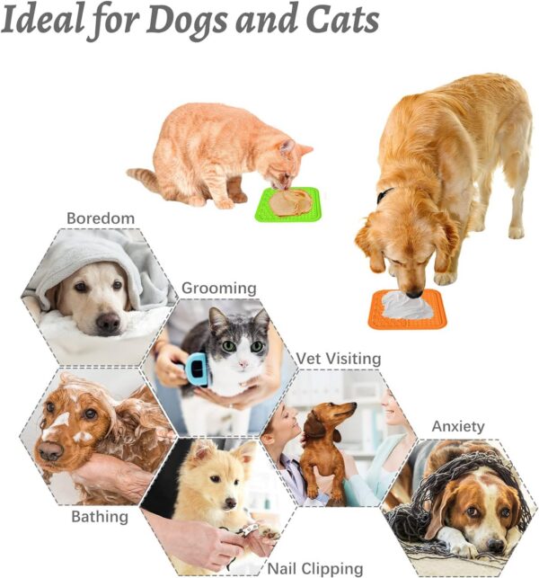 MateeyLife 3PCS Lick Mat for Dogs and Cats with Suction Cups, Dog Lick Mat for Anxiety Relief, Dog Toys to Keep Them Busy, Dog Enrichment Toys for Bathing, Cat Peanut Butter Lick Pad for Boredom