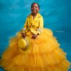 c9fc12900262daaf Vintage Gold Girl Pageant Dress Ruffles Tiered Flower Girls Dresses Wedding Kids Party Prom Birthday Gowns for Photoshoot