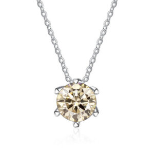 c9fce6ad4ae825f8 JoyceJelly 1CT VVS D Moissanite Necklace For Women Six Prong Simulated Diamond Pendant Sterling Sier Wedding Fine Jewelry
