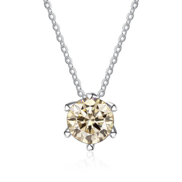 c9fce6ad4ae825f8 JoyceJelly 1CT VVS D Moissanite Necklace For Women Six Prong Simulated Diamond Pendant Sterling Sier Wedding Fine Jewelry