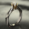 ca166dd4fdf1f993 Electroplated Gold Women's Zircon Imitated Mossani Ring With Gemstone Beautiful Jewelry Couple Wedding Accessories New