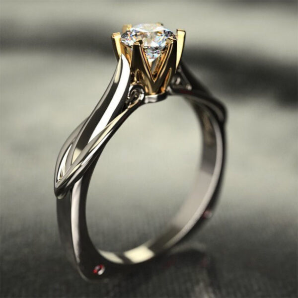 ca166dd4fdf1f993 Electroplated Gold Women's Zircon Imitated Mossani Ring With Gemstone Beautiful Jewelry Couple Wedding Accessories New