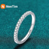 ca1d0c5d300f9c77 NeeTim Moissanite Ring Sterling Sier with White Gold Plated Full Diamond Eternity Band Engagement Wedding Rings for Women