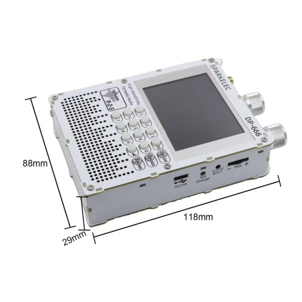 New DP-666 TEF6686 Radio High Sensitivity Full Band FM AM LW MW SW Shortwave ESP32 RDS 2.8 inch IPS LCD