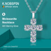 ca33a3a3787697ed KNOBSPIN 3ct D VVS1 Moissanite Cross Pendant Necklaces for Women Man Sparking Diamond with GRA 100% Sterling Sier Necklace