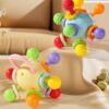 Manhattan Round Soft Silicone Hand Grab Ball Rattle Infantil Chewable Toddler Teeth Soothing Baby Sensory Toy Newborn Gift