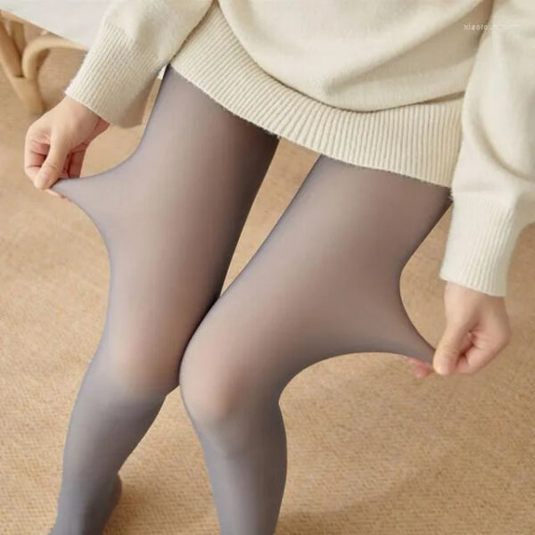 ca3ea815004e105b Women Socks Winter Sexy Thermal Pantyhose Fleece Tights Ladies Translucent Fake Stockings Warm Leggings Panty