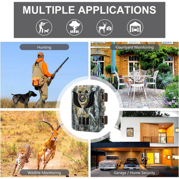 Mini Hunting Trail Camera 16MP 1080P HD Infrared Night Vision Waterproof Outdoor Motion Activated Wildlife Scouting Photo Traps