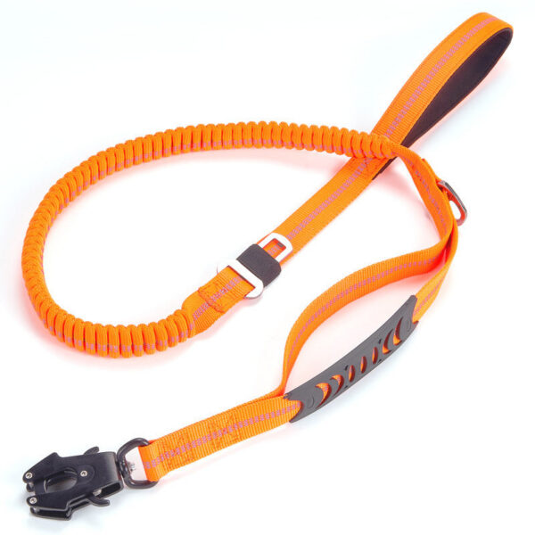 ca5cf8ca9129b1d2 Heavy Duty Tactical Bungee No Pull Dog Leash Reflective Shock Absorbing Pet Leashes with Car Seatbelt for Large Dogs