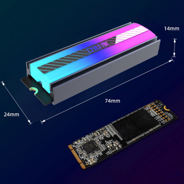 ca6b2e810df04804 Teucer M.2 2280 NVME SSD Heatsink M2 Radiator 5V 3Pin ARGB Aluminum Solid State Drive Cooler