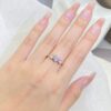 New Row Of Diamonds White Zirconia Gold Ring Female Stamp Fashion Wedding Party Jewelry Gift Wholesale