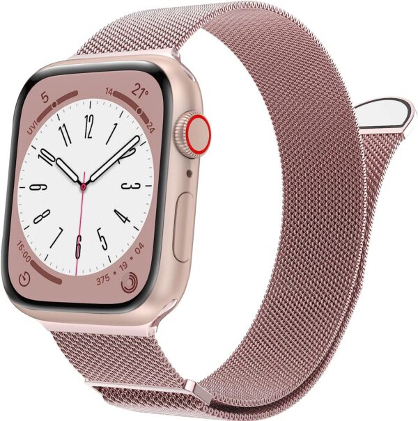Marge Plus for Apple Watch Band Series Ultra 8 7 6 5 4 3 2 1 SE 38mm 40mm 41mm 42mm 44mm 45mm 49mm Women and Men, Stainless Steel Mesh Loop Magnetic Clasp Replacement for iWatch Bands
