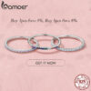BAMOER Sterling Sier CZ Simulated Diamond Stackable Ring Platinum Plated Eternity Bands for Women
