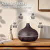 caafa6481c5c38b3 Air Humidifier Aromatherapy Essential Oil Diffuser Wood Grain 500ml Ultrasonic Remote Control 7 Color Lights For Home Bedroom