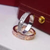 cab2a85aed32ad78 brand Jewelry Designer Couples Diamond Screw Ring Ladies stainless steel zircon jewelry Gift 6-10